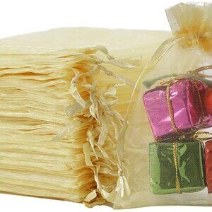 100PCS Organza Bags, 3x4in Small Mesh Bags Drawstring, Mesh Gift Bags Drawstring